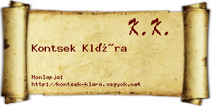 Kontsek Klára névjegykártya